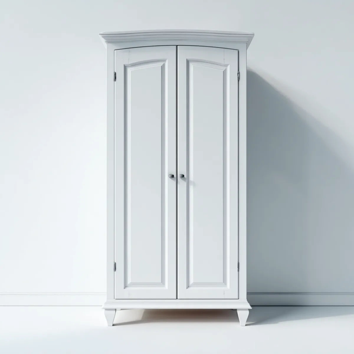 Armadio guardaroba 2 ante bianco 100 x 55 x 200 cm in pino massello e MDF rettangolare