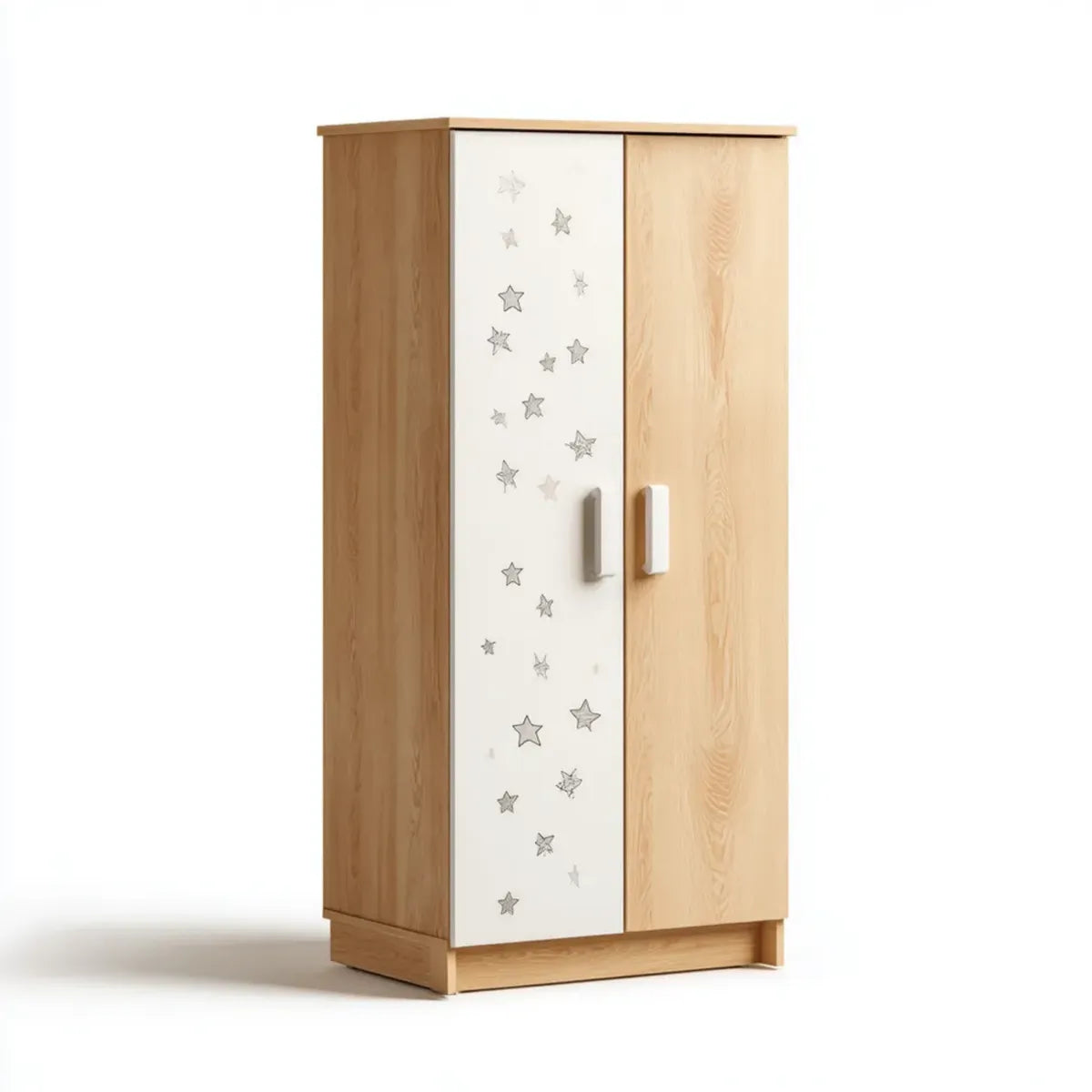 Armadio per bambini a 2 ante bianco rovere 90 x 50 x 180 cm in pannelli di particelle rettangolare