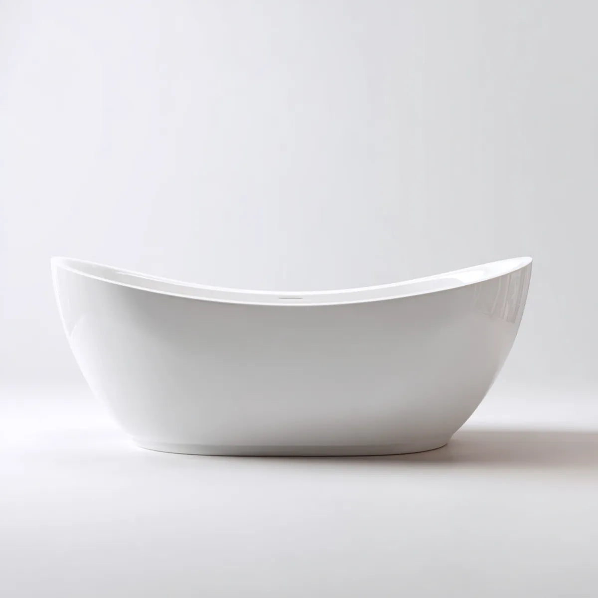 Vasca da bagno freestanding bianca 170 x 75 x 58 cm in acrilico sanitario forma ovale
