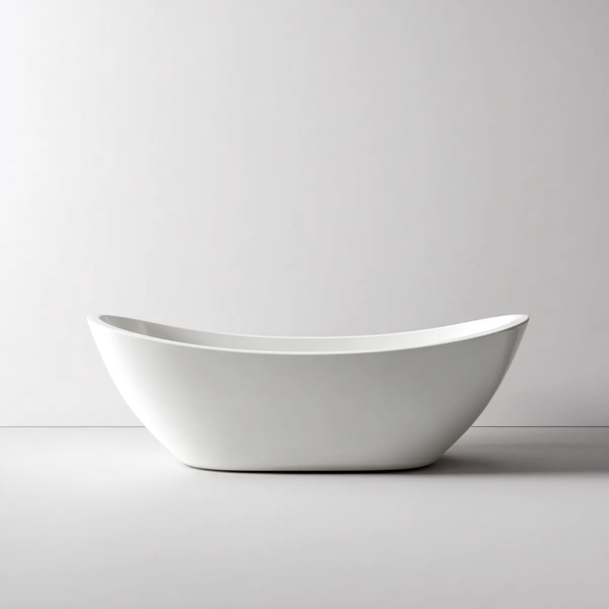 Vasca da bagno freestanding bianca 170 x 75 cm in acrilico sanitario forma ovale