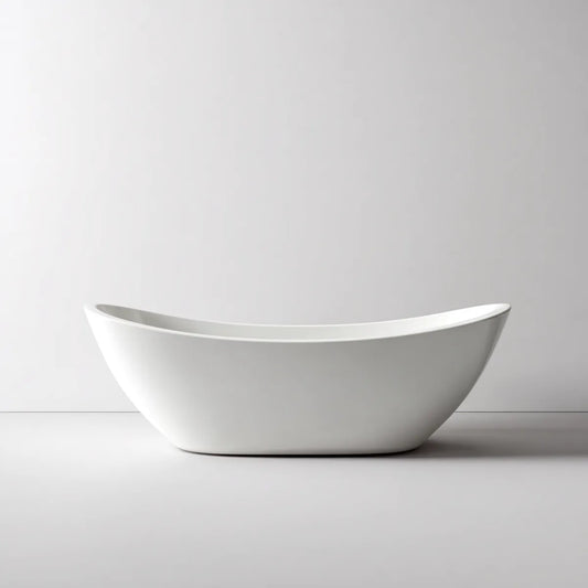 Vasca da bagno freestanding bianca 170 x 75 cm in acrilico sanitario forma ovale