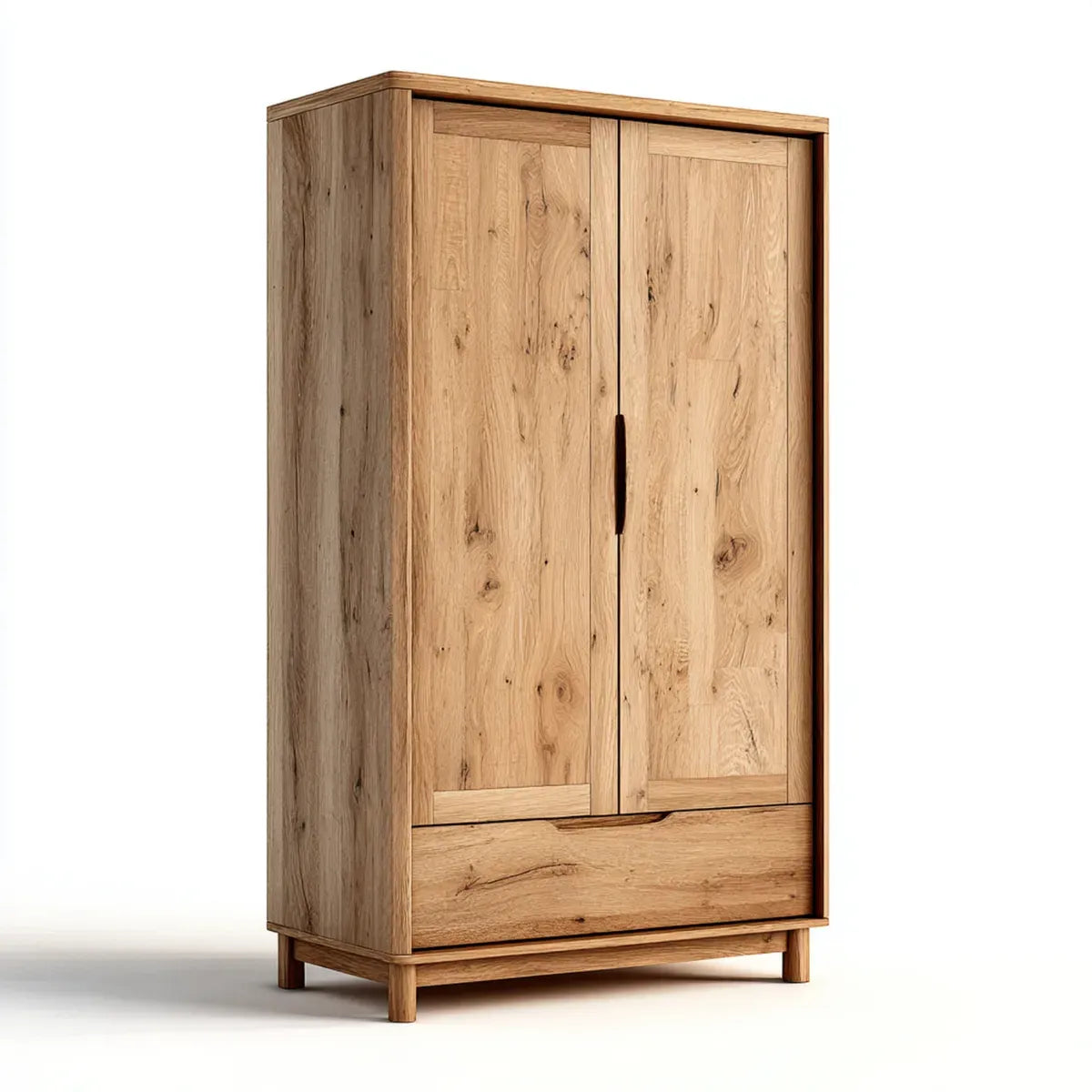 Armadio guardaroba a 2 ante in rovere naturale 100 x 60 x 200 cm