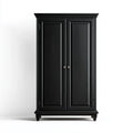 Armadio guardaroba a 2 ante nero 110 x 55 x 200 cm in MDF rettangolare