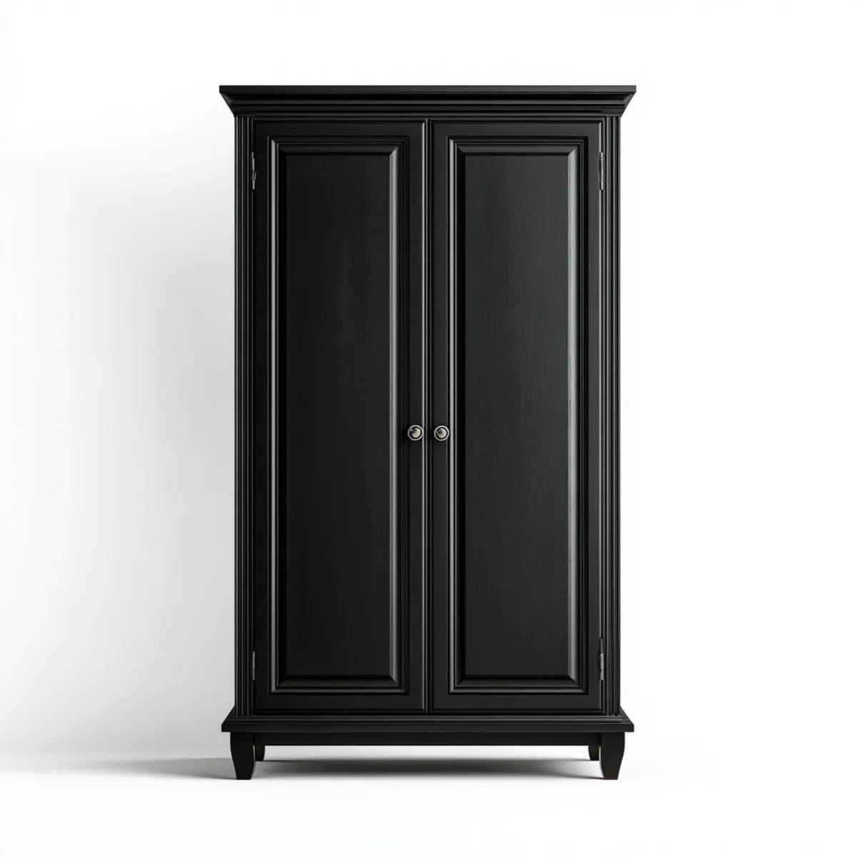 Armadio guardaroba a 2 ante nero 110 x 55 x 200 cm in MDF rettangolare