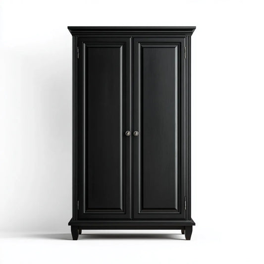 Armadio guardaroba a 2 ante nero 110 x 55 x 200 cm in MDF rettangolare