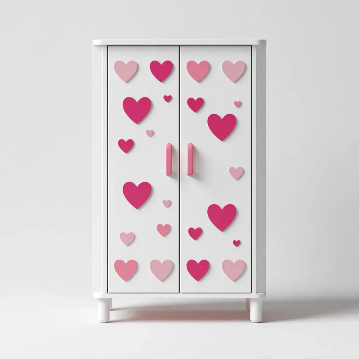 Armadio guardaroba per bambini bianco e rosa 80 x 40 x 120 cm in MDF rettangolare a 2 ante