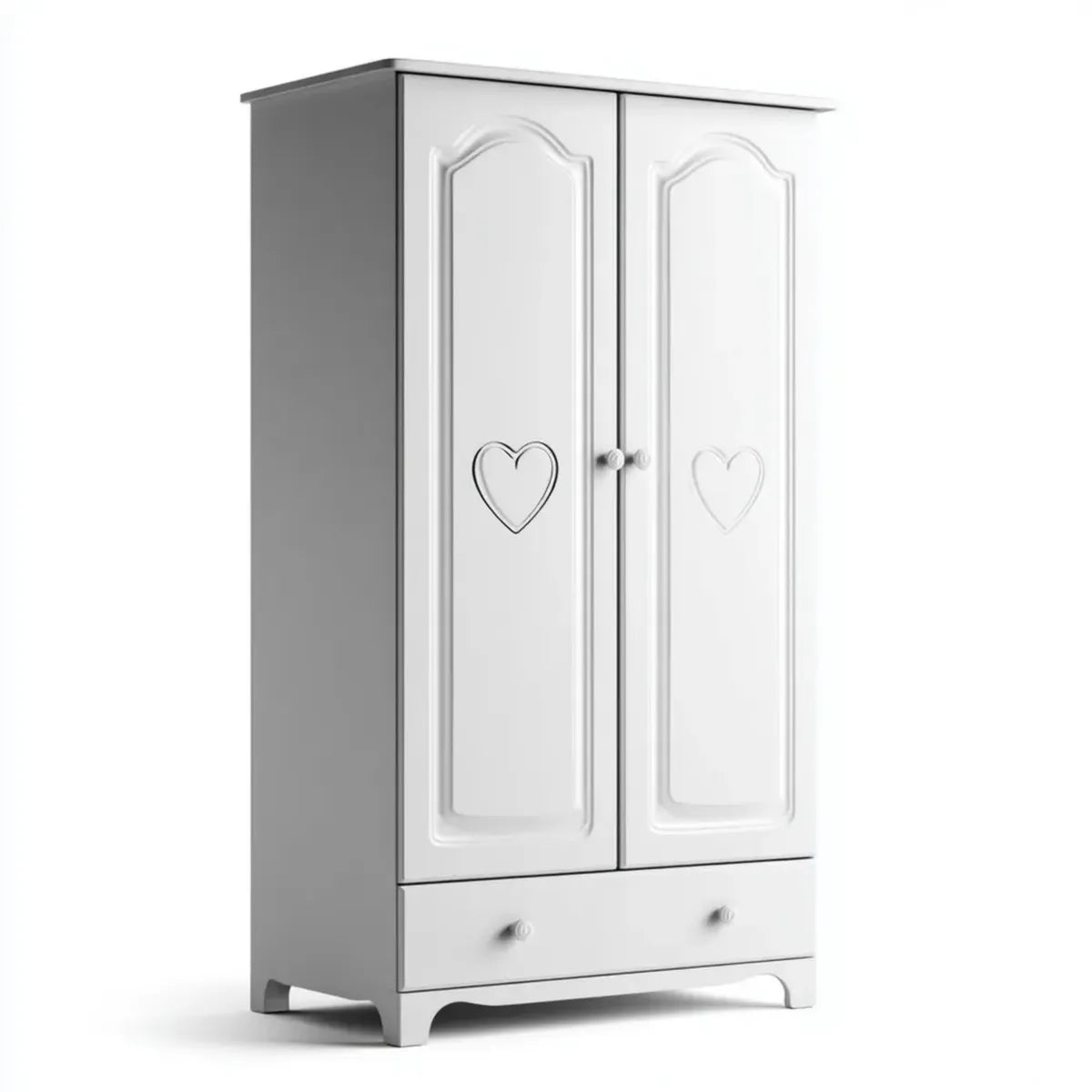 Armadio per bambini 2 ante con cassetto bianco 90 x 52 x 180 cm in MDF rettangolare