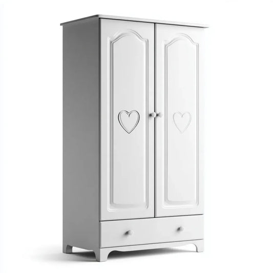 Armadio per bambini 2 ante con cassetto bianco 90 x 52 x 180 cm in MDF rettangolare
