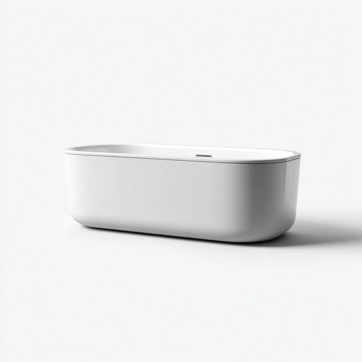 Vasca da bagno freestanding bianca in acrilico sanitario ovale 170 x 75 x 58 cm