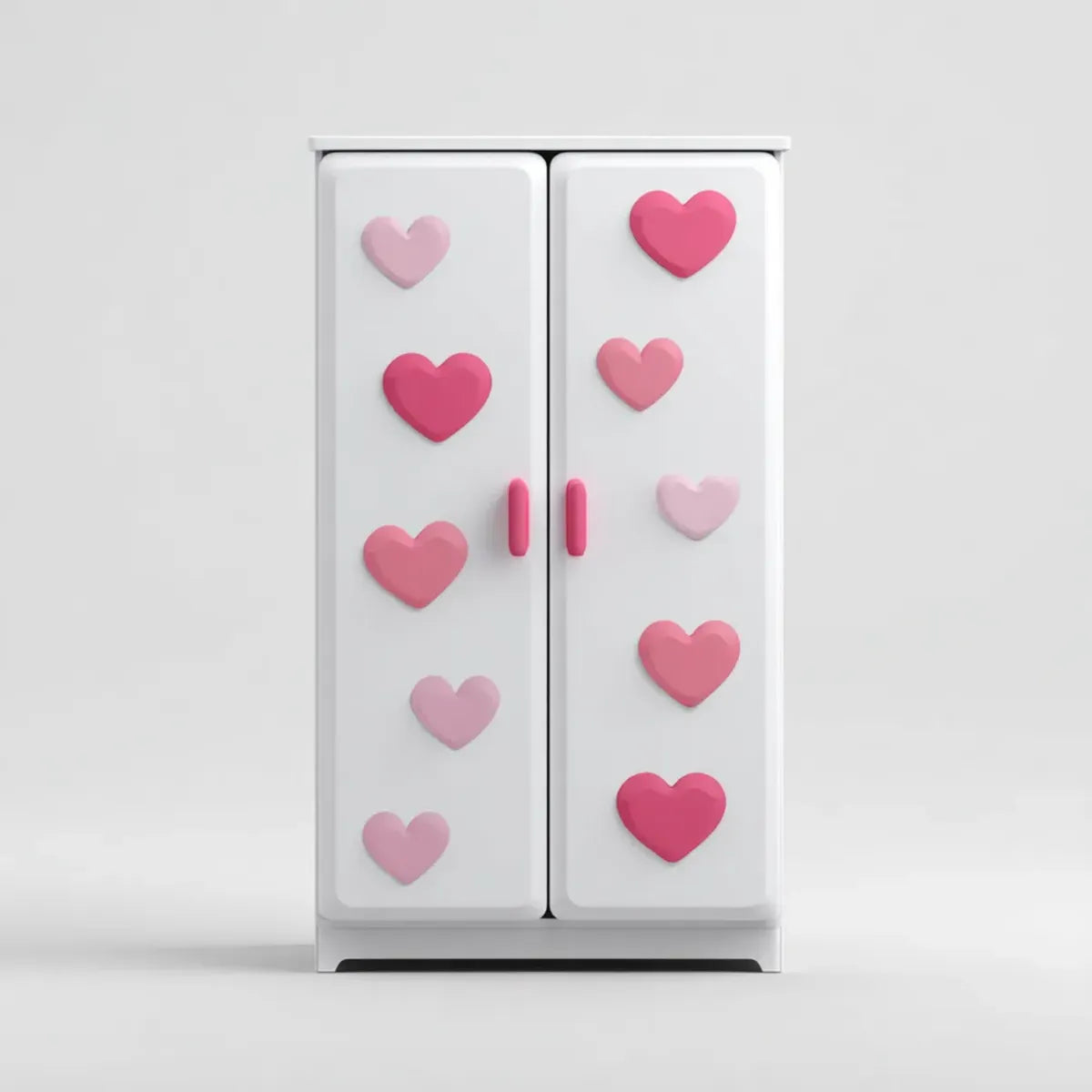 Armadio per bambini a 2 ante bianco e rosa 80 x 40 x 160 cm in MDF rettangolare