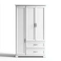 Armadio guardaroba 3 ante con 2 cassetti bianco 120 x 55 x 200 cm in MDF rettangolare