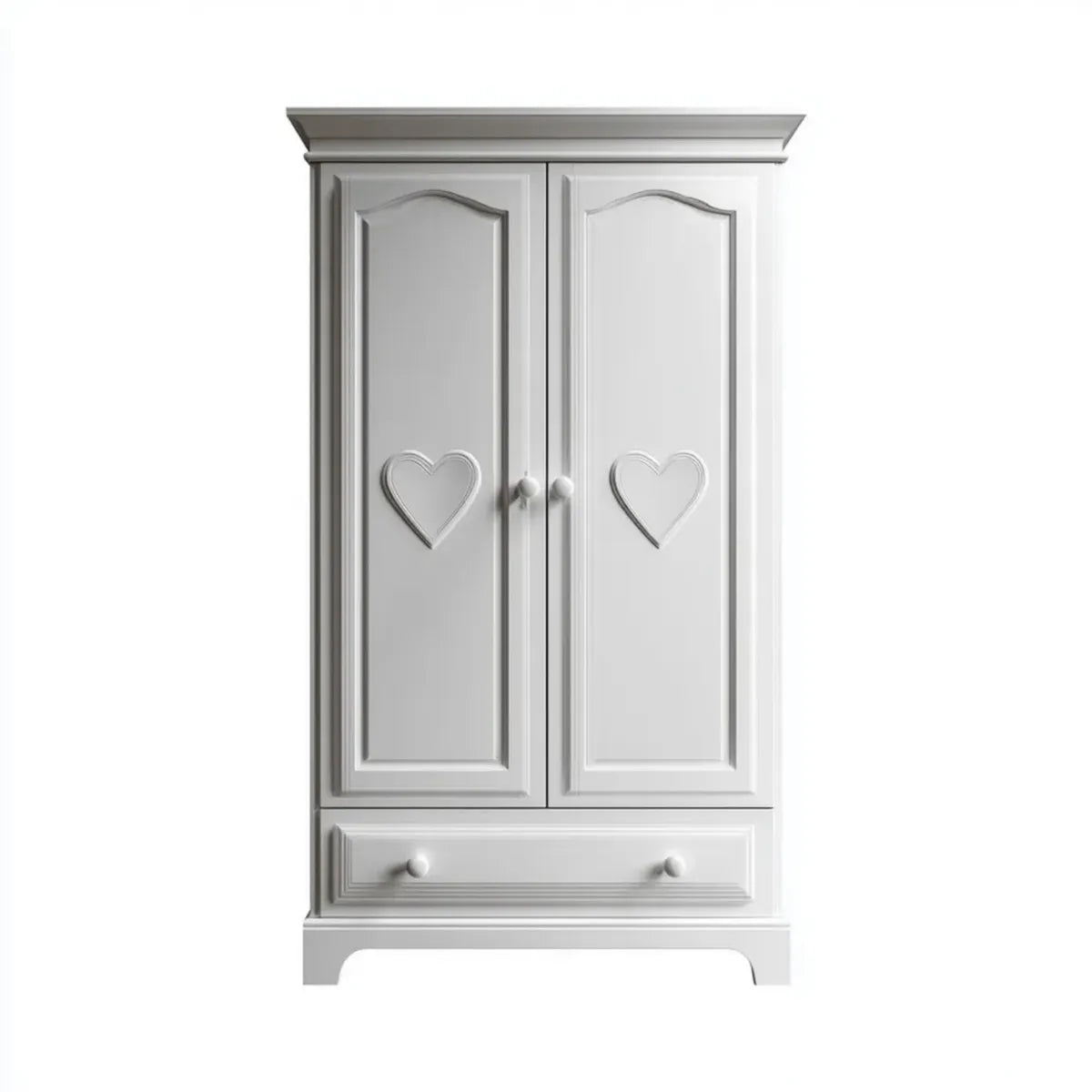 Armadio per bambini a 2 ante bianco in MDF rettangolare 100 x 55 x 190 cm con cassetto