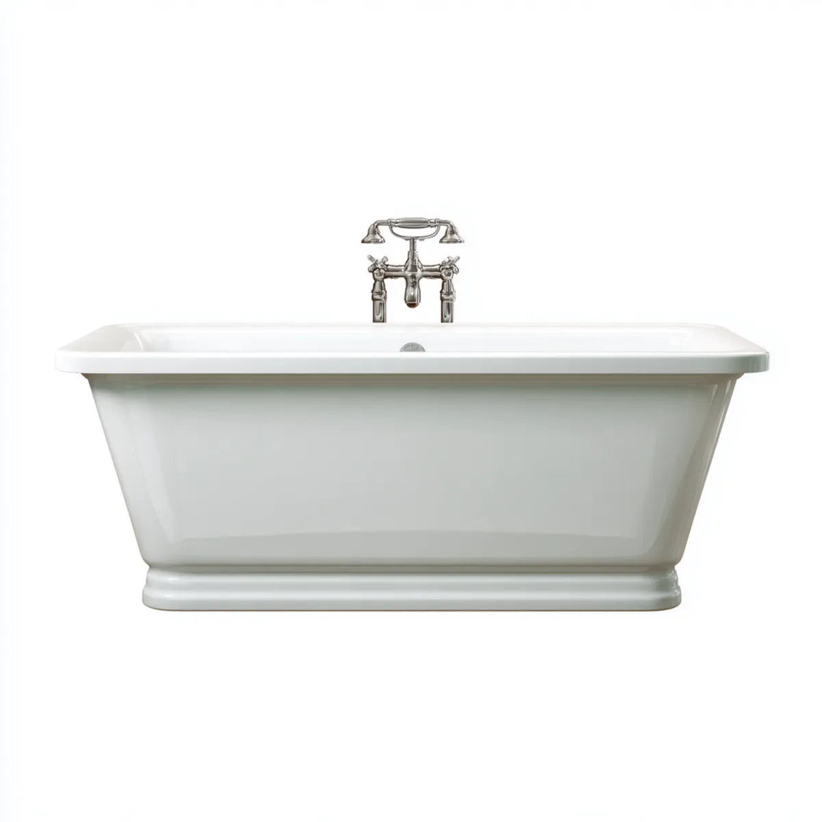 Vasca da bagno freestanding bianca 170 x 75 x 68 cm in acrilico sanitario forma rettangolare
