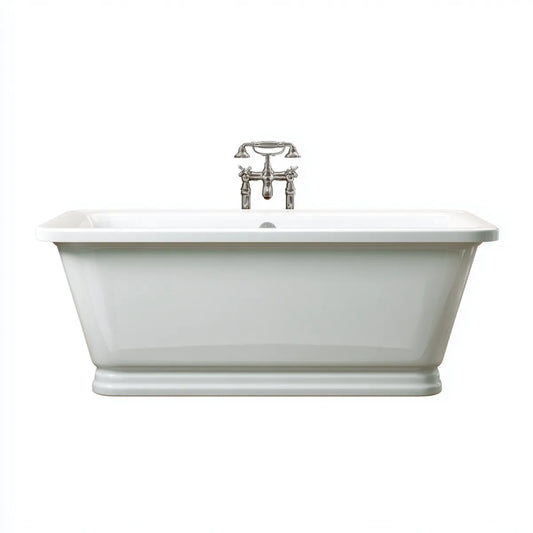 Vasca da bagno freestanding bianca 170 x 75 x 68 cm in acrilico sanitario forma rettangolare