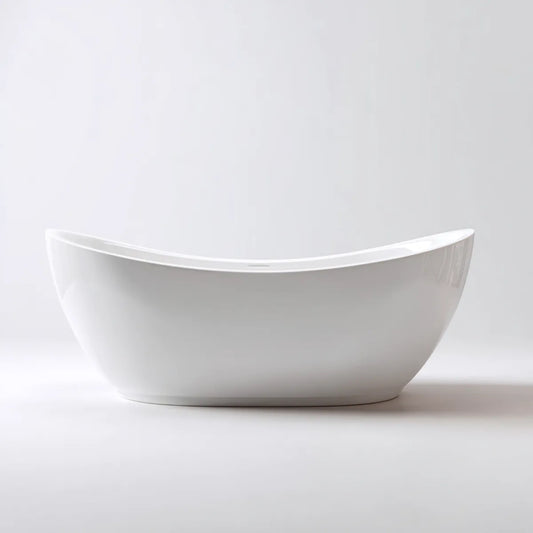 Vasca da bagno freestanding bianca 170 x 75 x 58 cm in acrilico sanitario forma ovale